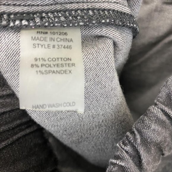 Soft Surroundings PL L Petite Black Stretch Denim Jeans Ankle Sparkle - Picture 5 of 5